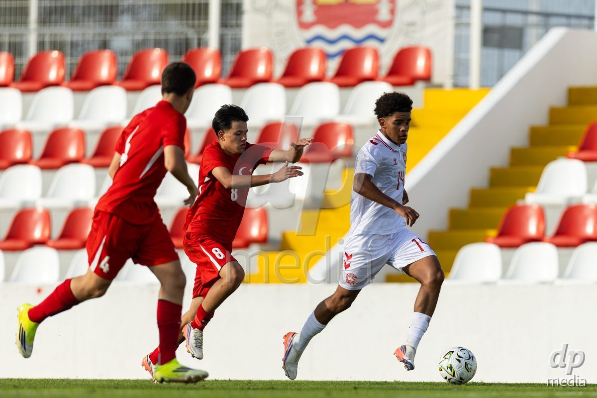 SANTAREM, PORTUGAL - OCTOBER 3: Malte Musenene during the International Friendly match between Denmark U16 and Turkiye U16 at Campo Cha das Padeiras on October 3, 2026 in Santarem, Portugal.