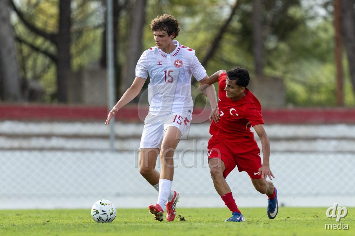 SANTAREM, PORTUGAL - OCTOBER 3: Mathias Thyssen during the International Friendly match between Denmark U16 and Turkiye U16 at Campo Cha das Padeiras on October 3, 2026 in Santarem, Portugal.