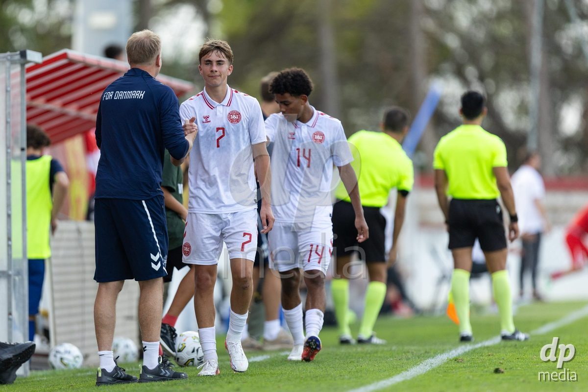 SANTAREM, PORTUGAL - OCTOBER 3: Nicklas Haarup on substitution during the International Friendly match between Denmark U16 and Turkiye U16 at Campo Cha das Padeiras on October 3, 2026 in Santarem, Portugal.