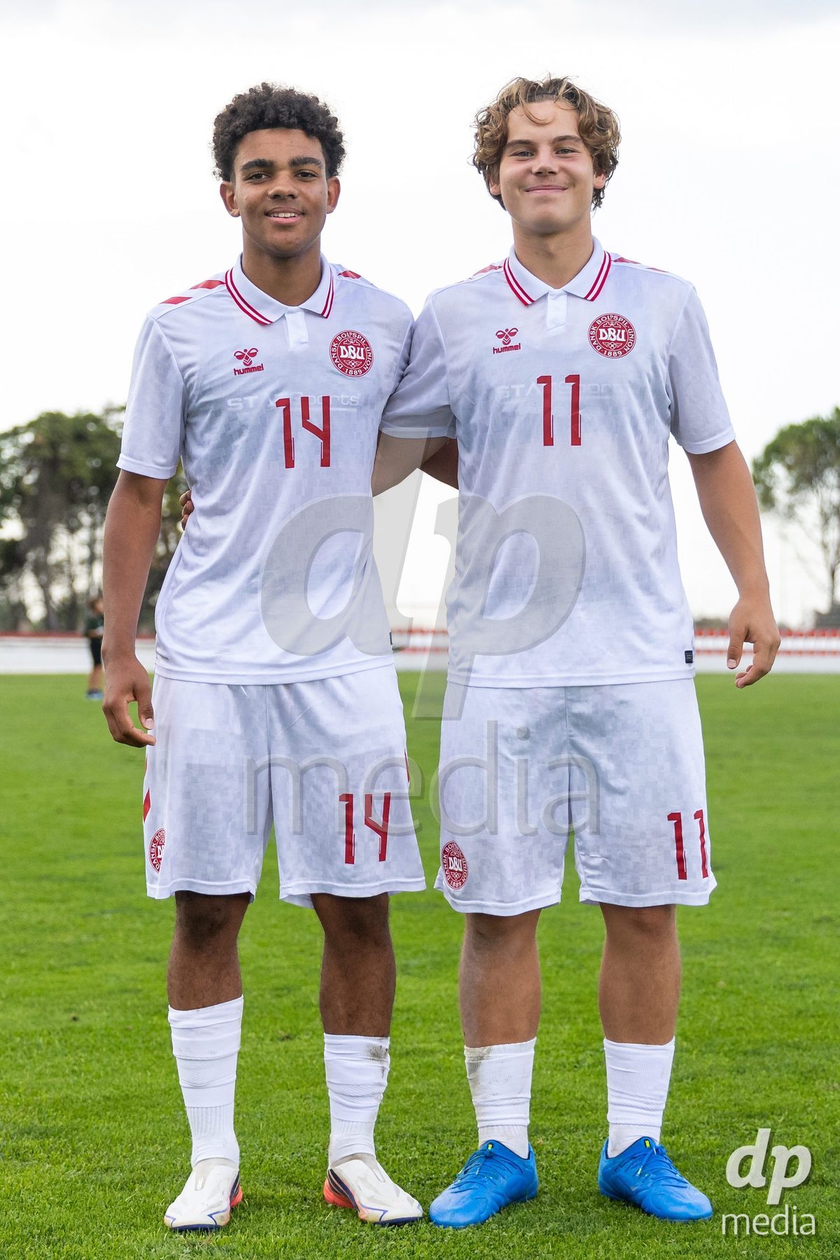 SANTAREM, PORTUGAL - OCTOBER 3: Malte Musenene and Hector Andersen who scored the goals during the International Friendly match between Denmark U16 and Turkiye U16 at Campo Cha das Padeiras on October 3, 2026 in Santarem, Portugal.