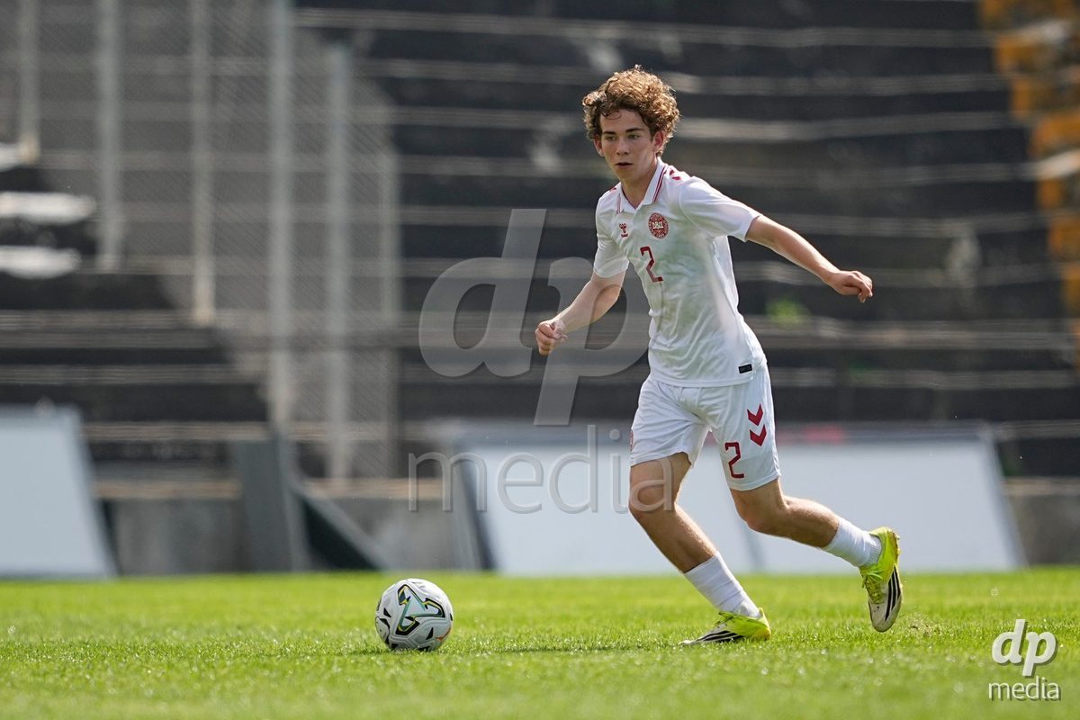 CALDAS DA RAINHA, PORTUGAL - OCTOBER 6: Villads Peltola of Denmark during the International Friendly match between Romania U16 and Denmark U16 at Campo da Mata on October 6, 2026 in Caldas da Rainha, Portugal.
