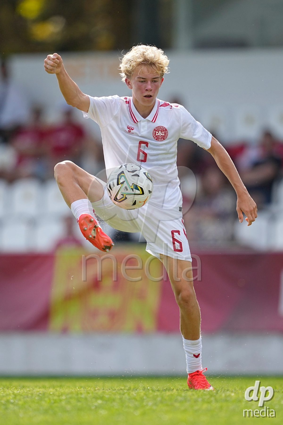 CALDAS DA RAINHA, PORTUGAL - OCTOBER 6: Sofus Bruun of Denmark during the International Friendly match between Romania U16 and Denmark U16 at Campo da Mata on October 6, 2026 in Caldas da Rainha, Portugal.