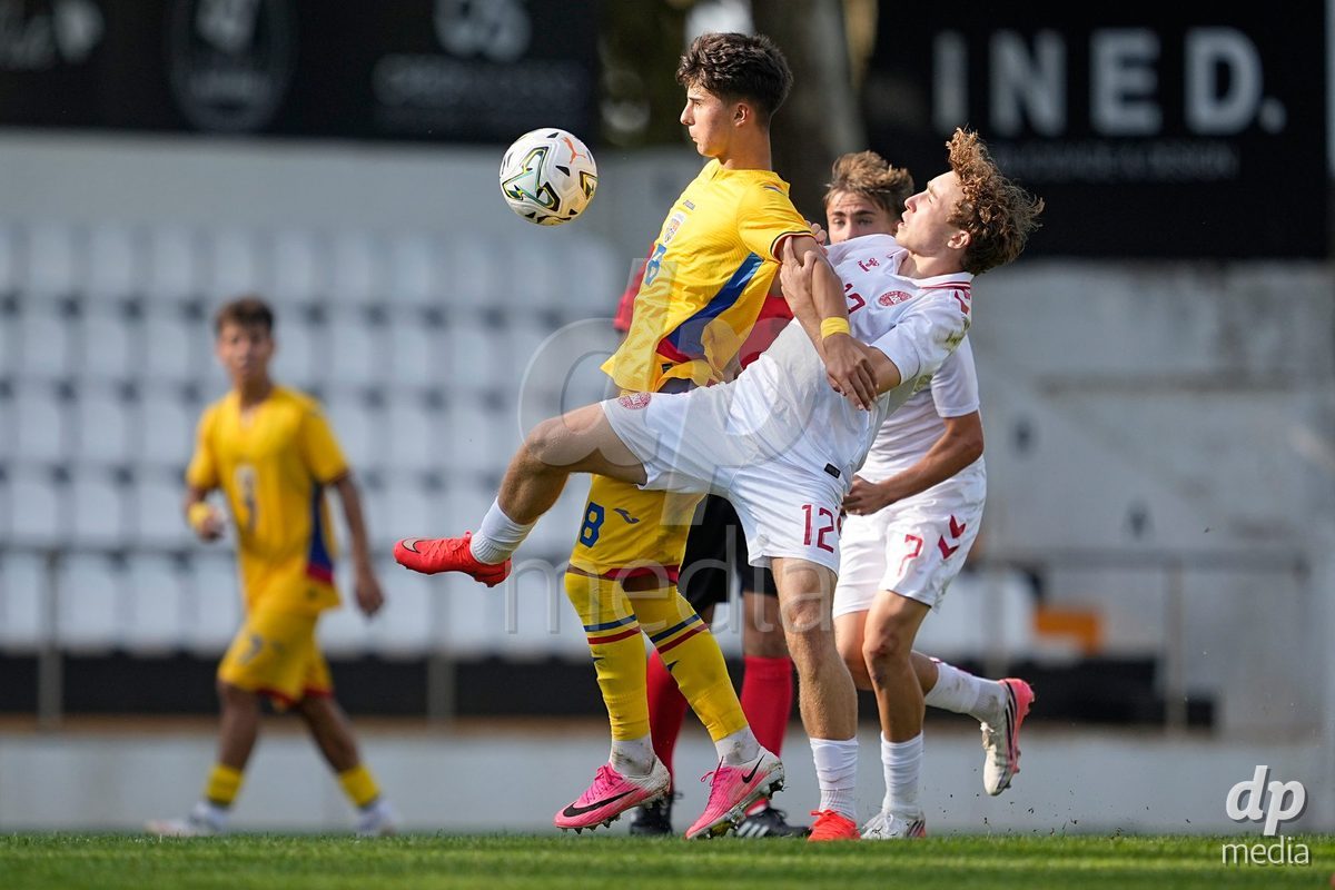 CALDAS DA RAINHA, PORTUGAL - OCTOBER 6: August Termansen of Denmark during the International Friendly match between Romania U16 and Denmark U16 at Campo da Mata on October 6, 2026 in Caldas da Rainha, Portugal.