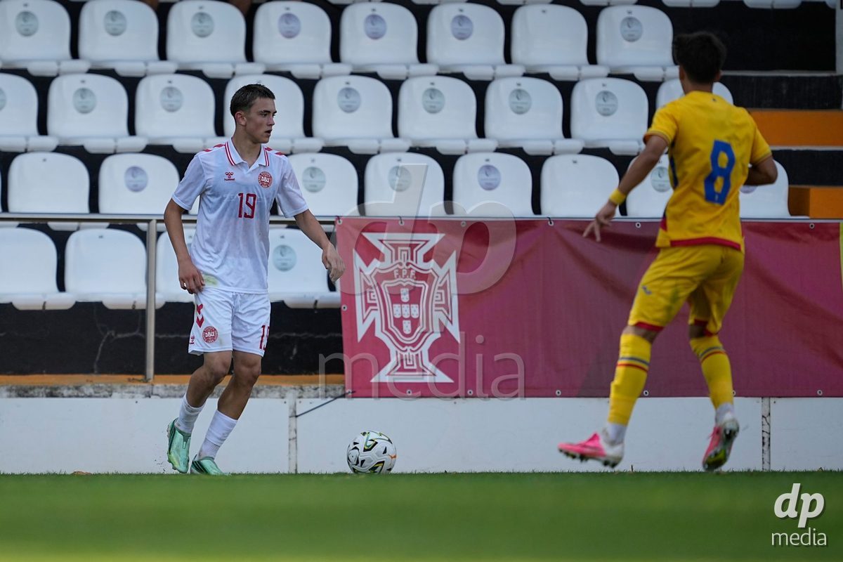 CALDAS DA RAINHA, PORTUGAL - OCTOBER 6: Tahir Kolici of Denmark during the International Friendly match between Romania U16 and Denmark U16 at Campo da Mata on October 6, 2026 in Caldas da Rainha, Portugal.