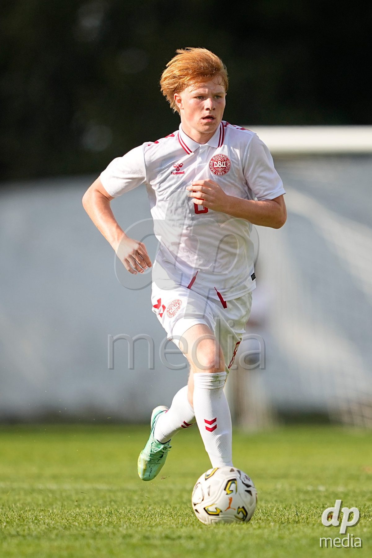 CALDAS DA RAINHA, PORTUGAL - OCTOBER 6: Albert K. Nielsen of Denmark during the International Friendly match between Romania U16 and Denmark U16 at Campo da Mata on October 6, 2026 in Caldas da Rainha, Portugal.