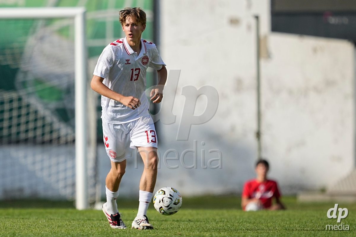 CALDAS DA RAINHA, PORTUGAL - OCTOBER 6: Rasmus Terp of Denmark during the International Friendly match between Romania U16 and Denmark U16 at Campo da Mata on October 6, 2026 in Caldas da Rainha, Portugal.