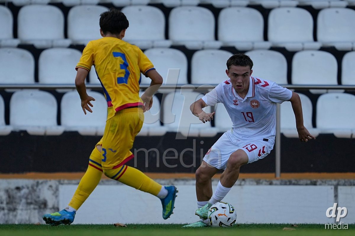 CALDAS DA RAINHA, PORTUGAL - OCTOBER 6: Tahir Kolici of Denmark during the International Friendly match between Romania U16 and Denmark U16 at Campo da Mata on October 6, 2026 in Caldas da Rainha, Portugal.