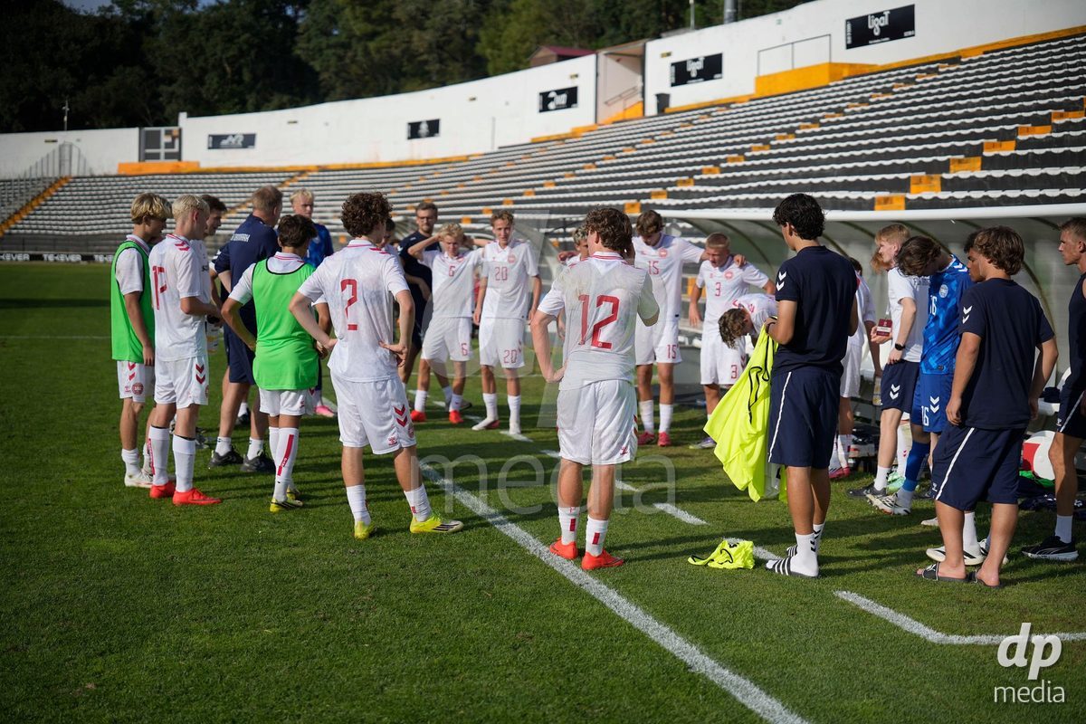 CALDAS DA RAINHA, PORTUGAL - OCTOBER 6: Denmark players after the International Friendly match between Romania U16 and Denmark U16 at Campo da Mata on October 6, 2026 in Caldas da Rainha, Portugal.