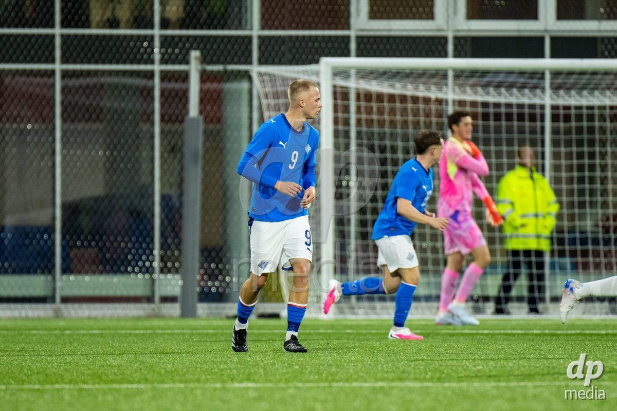 TORSHAVN, FAROE ISLANDS - OCTOBER 6: Daníel Tristan Guðjohnsen of Iceland during the UEFA European Qualifiers match between Faroe Islands U21 and Iceland U21 at Torsvollur on October 6, 2026 in Torshavn, Faroe Islands.