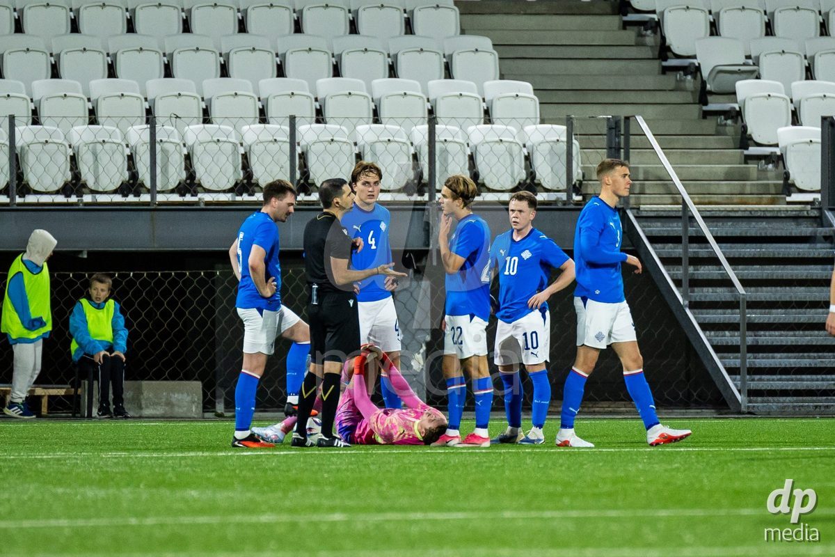 TORSHAVN, FAROE ISLANDS - OCTOBER 6: players of Iceland during the UEFA European Qualifiers match between Faroe Islands U21 and Iceland U21 at Torsvollur on October 6, 2026 in Torshavn, Faroe Islands.