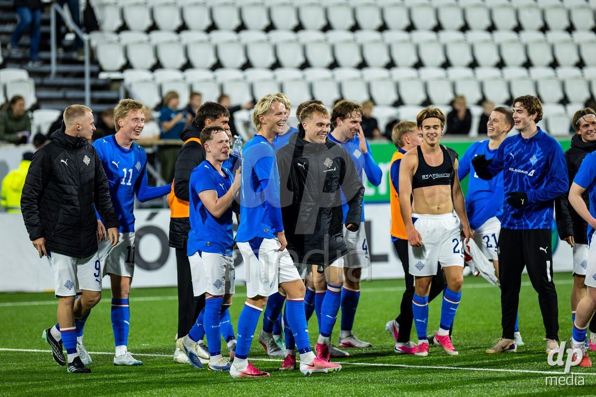 TORSHAVN, FAROE ISLANDS - OCTOBER 6: players of Iceland during the UEFA European Qualifiers match between Faroe Islands U21 and Iceland U21 at Torsvollur on October 6, 2026 in Torshavn, Faroe Islands.