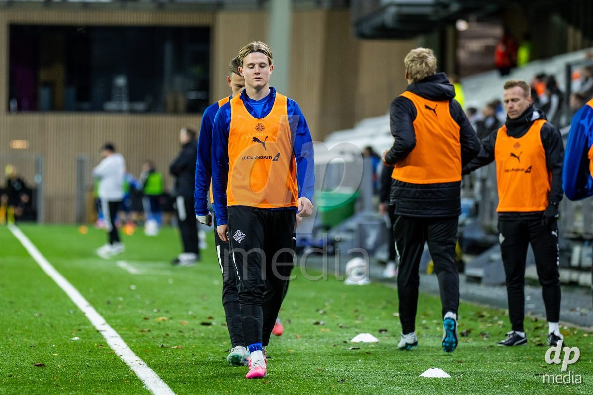 TORSHAVN, FAROE ISLANDS - OCTOBER 6: player of Iceland during the UEFA European Qualifiers match between Faroe Islands U21 and Iceland U21 at Torsvollur on October 6, 2026 in Torshavn, Faroe Islands.