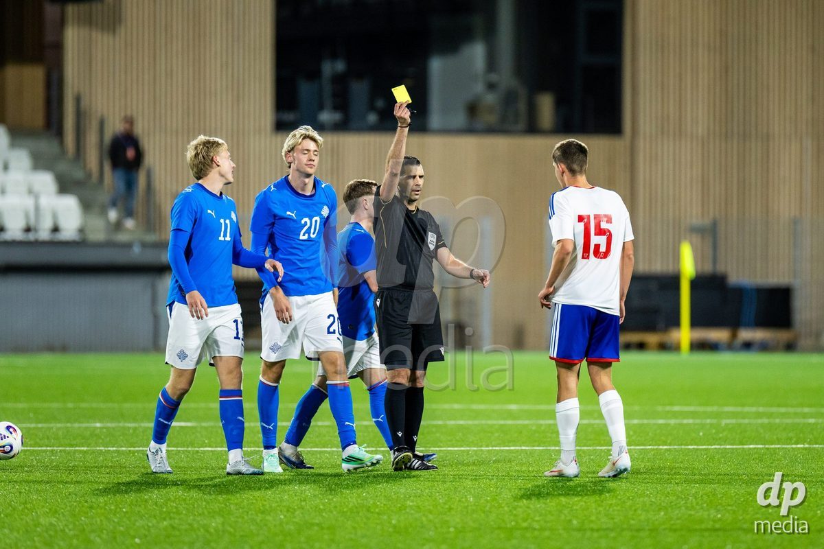 TORSHAVN, FAROE ISLANDS - OCTOBER 6: players of Iceland during the UEFA European Qualifiers match between Faroe Islands U21 and Iceland U21 at Torsvollur on October 6, 2026 in Torshavn, Faroe Islands.