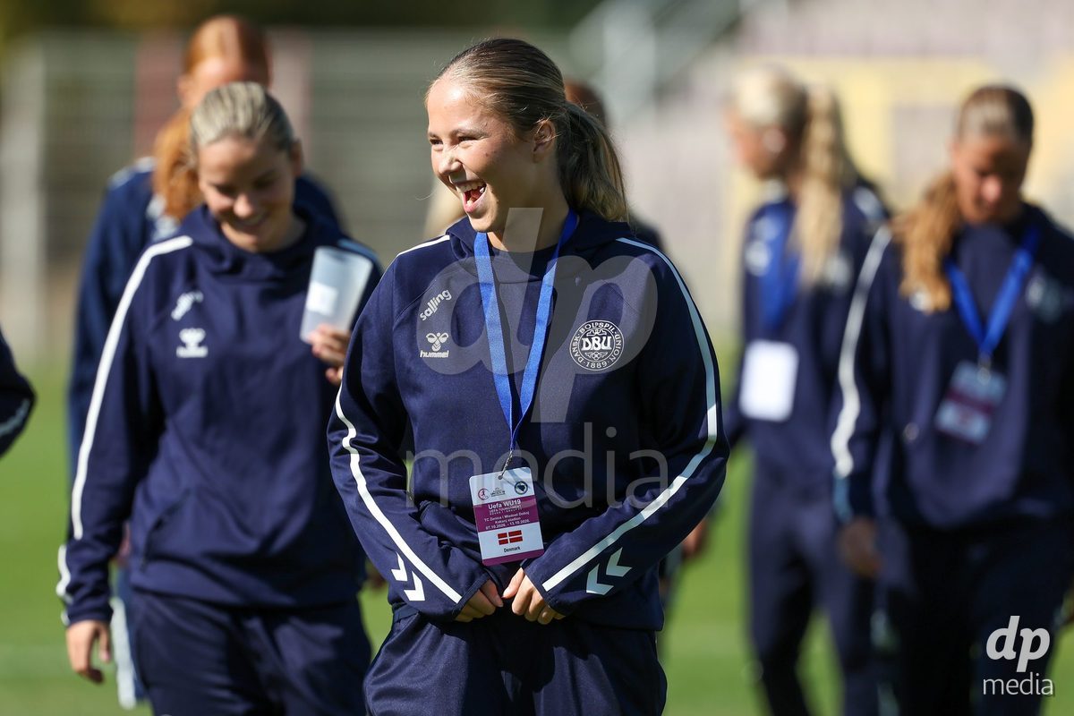 KAKANJ, BOSNIA AND HERZEGOVINA - OCTOBER 7: Caroline Ahle of Denmark during the UEFA Womens European Under-19 Qualifier match between England and Denmark at Mladost Stadium on October 7, 2026 in Kakanj, Bosnia and Herzegovina.