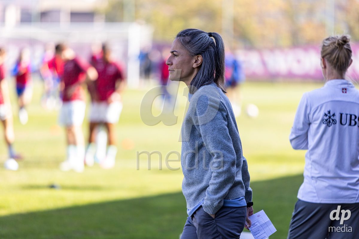 ZENICA, BOSNIA AND HERZEGOVINA - OCTOBER 7: Veronica Maglia head coach of Switzerland during the UEFA Womens European Under-19 Qualifier match between Switzerland and Bosnia and Herzegovina at FF BH Football Training Centre on October 7, 2026 in Zenica, Bosnia and Herzegovina.