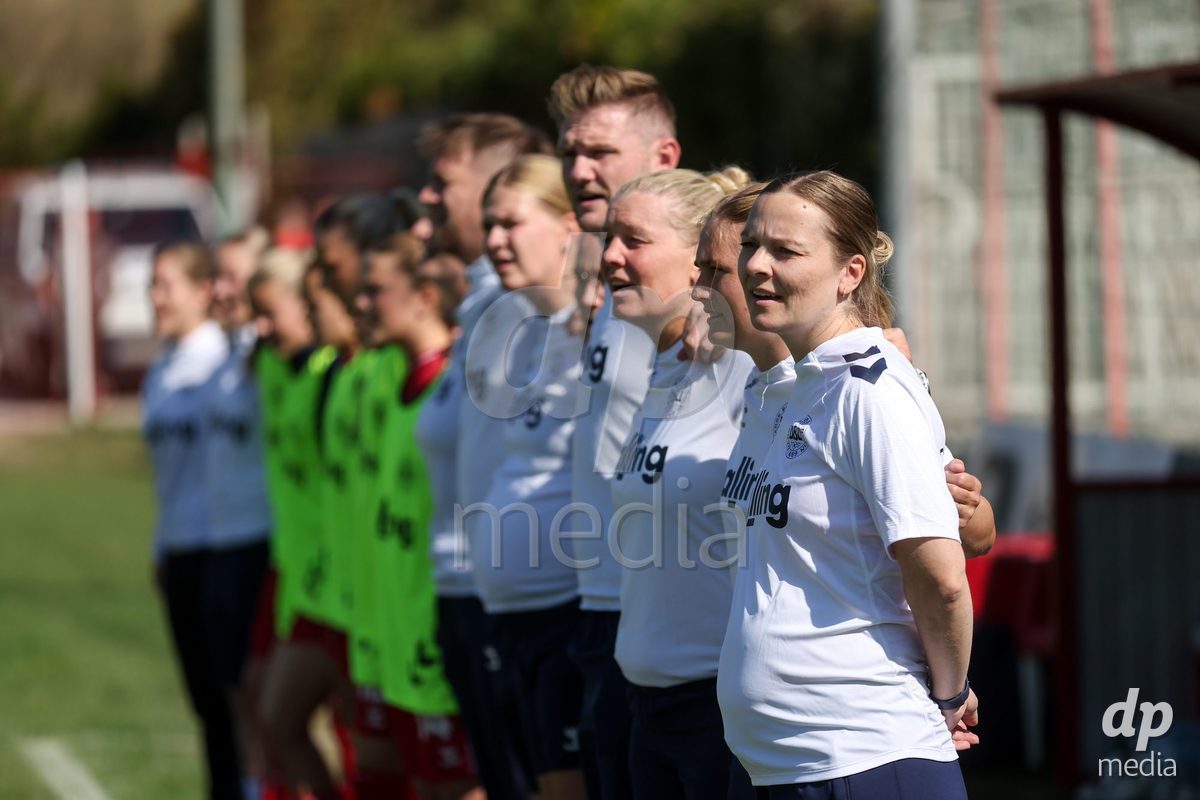 KAKANJ, BOSNIA AND HERZEGOVINA - OCTOBER 7: Kristine Pedersen head coach of Denmark during the UEFA Womens European Under-19 Qualifier match between England and Denmark at Mladost Stadium on October 7, 2026 in Kakanj, Bosnia and Herzegovina.