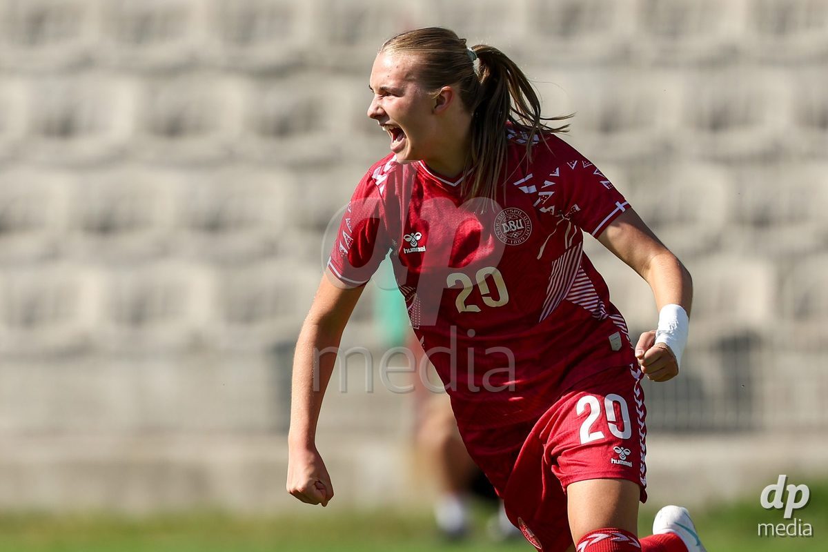 KAKANJ, BOSNIA AND HERZEGOVINA - OCTOBER 7: Nikoline Nielsen od Denmark during the UEFA Womens European Under-19 Qualifier match between England and Denmark at Mladost Stadium on October 7, 2026 in Kakanj, Bosnia and Herzegovina.