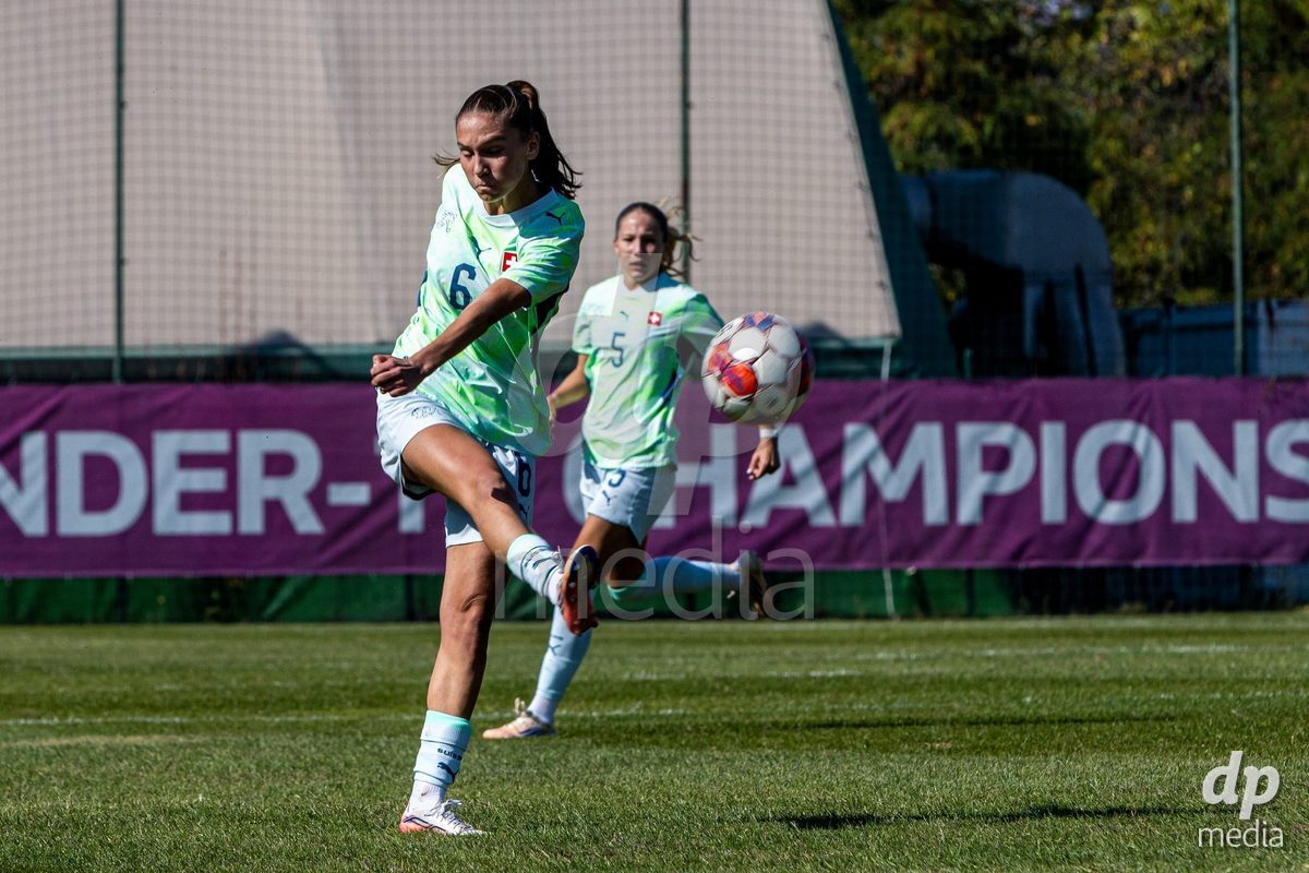 ZENICA, BOSNIA AND HERZEGOVINA - OCTOBER 7: Joya Kamber of Switzerland during the UEFA Womens European Under-19 Qualifier match between Switzerland and Bosnia and Herzegovina at FF BH Football Training Centre on October 7, 2026 in Zenica, Bosnia and Herzegovina.
