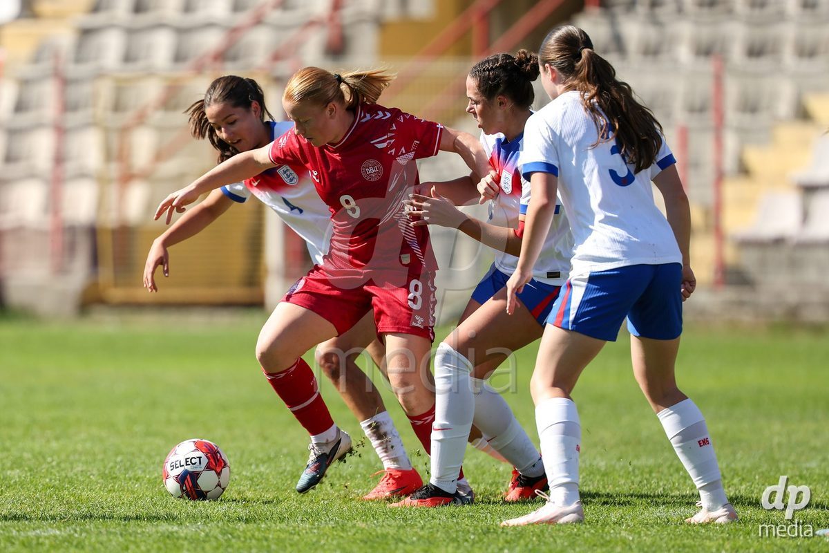 KAKANJ, BOSNIA AND HERZEGOVINA - OCTOBER 7: Alberte Mott od Denmark during the UEFA Womens European Under-19 Qualifier match between England and Denmark at Mladost Stadium on October 7, 2026 in Kakanj, Bosnia and Herzegovina.