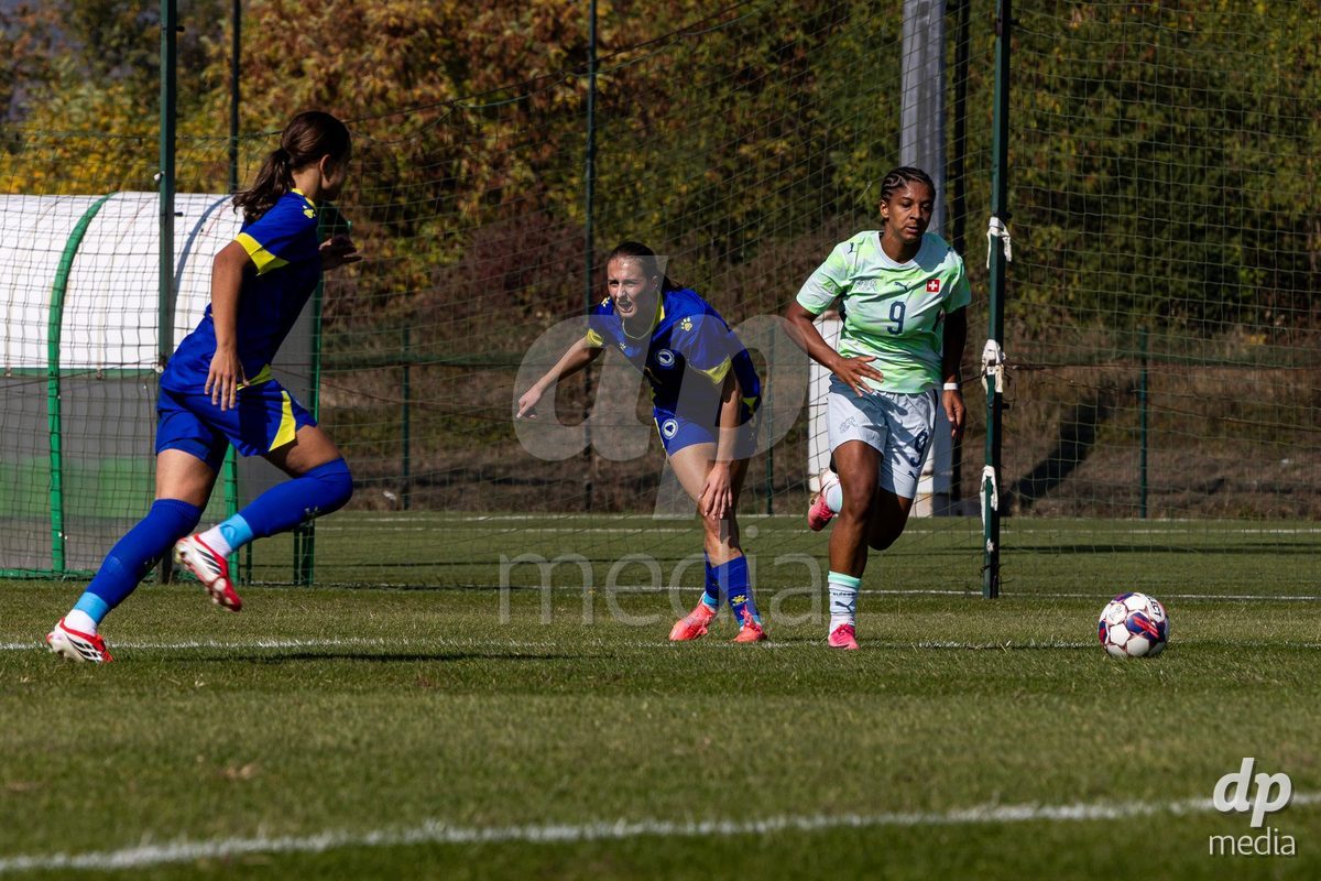 ZENICA, BOSNIA AND HERZEGOVINA - OCTOBER 7: Tiffany Vonnez of Switzerland during the UEFA Womens European Under-19 Qualifier match between Switzerland and Bosnia and Herzegovina at FF BH Football Training Centre on October 7, 2026 in Zenica, Bosnia and Herzegovina.