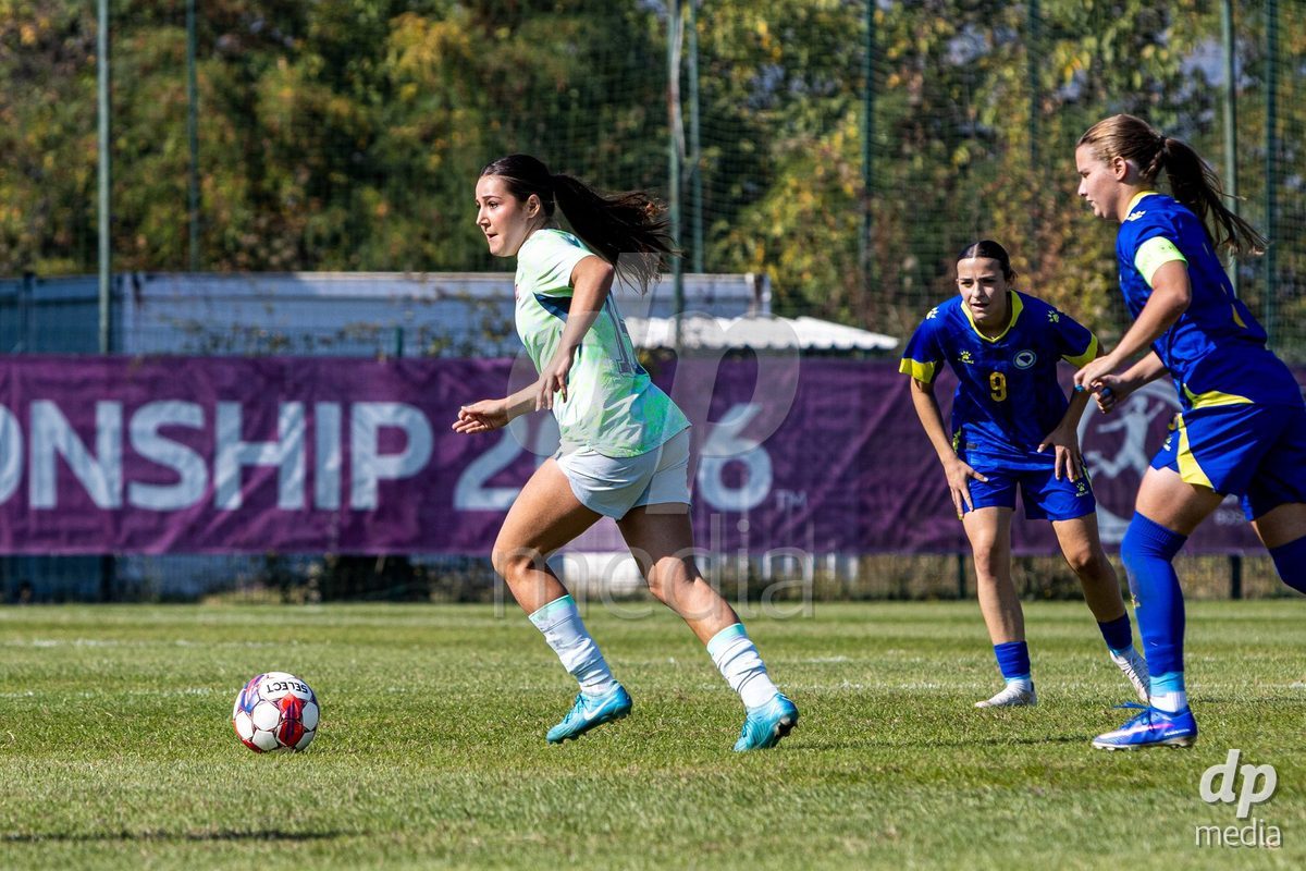 ZENICA, BOSNIA AND HERZEGOVINA - OCTOBER 7: Laura Kott of Switzerland during the UEFA Womens European Under-19 Qualifier match between Switzerland and Bosnia and Herzegovina at FF BH Football Training Centre on October 7, 2026 in Zenica, Bosnia and Herzegovina.