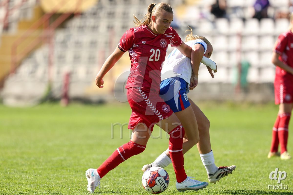 KAKANJ, BOSNIA AND HERZEGOVINA - OCTOBER 7: Nikoline Nielsen of Denmark during the UEFA Womens European Under-19 Qualifier match between England and Denmark at Mladost Stadium on October 7, 2026 in Kakanj, Bosnia and Herzegovina.