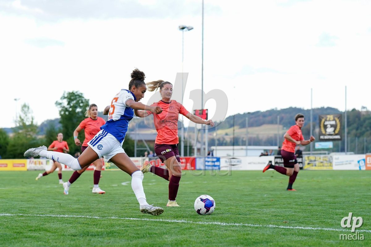 Switzerland: AXA Women's Cup 2026/27, FF Toggenburg v GC Frauenfussball - Breite Bütschwil: Soraya Bandia of Grasshopper Club Zurich goes forward
