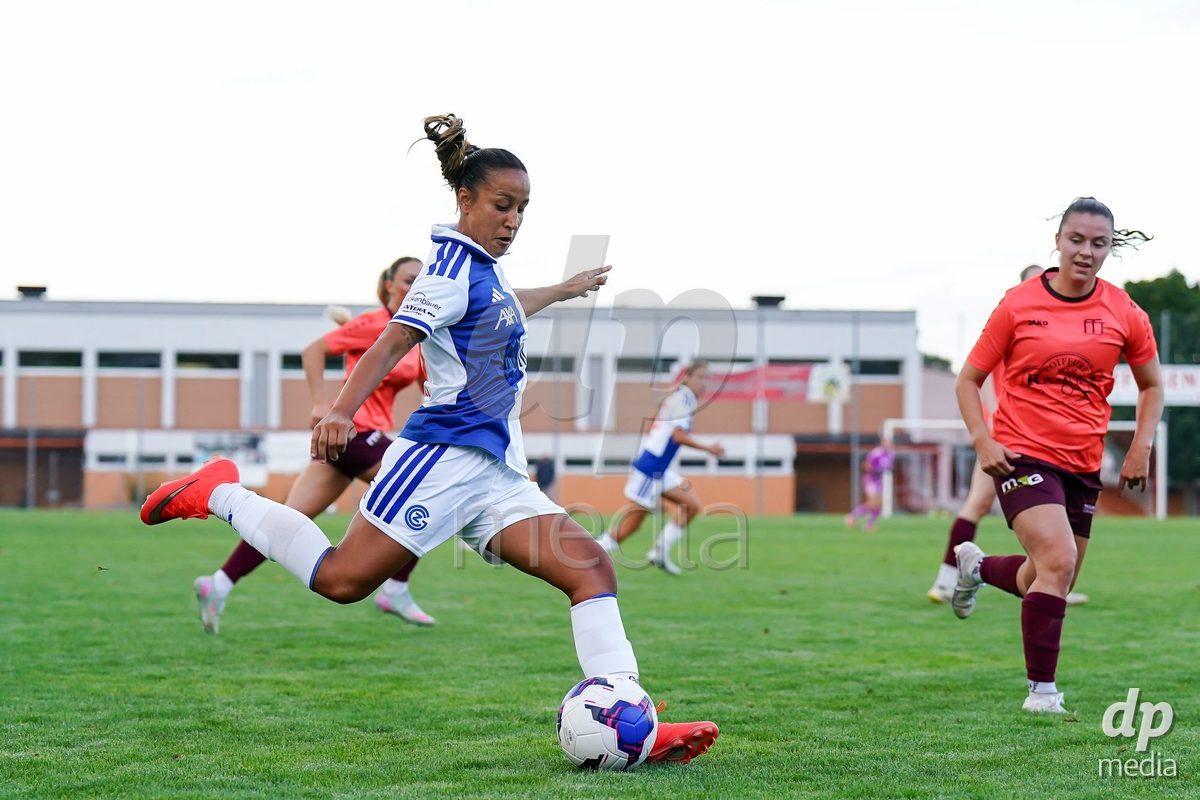 Switzerland: AXA Women's Cup 2026/27, FF Toggenburg v GC Frauenfussball - Breite Bütschwil: Dalila Belen Ippolito of Grasshopper Club Zurich shoots the ball