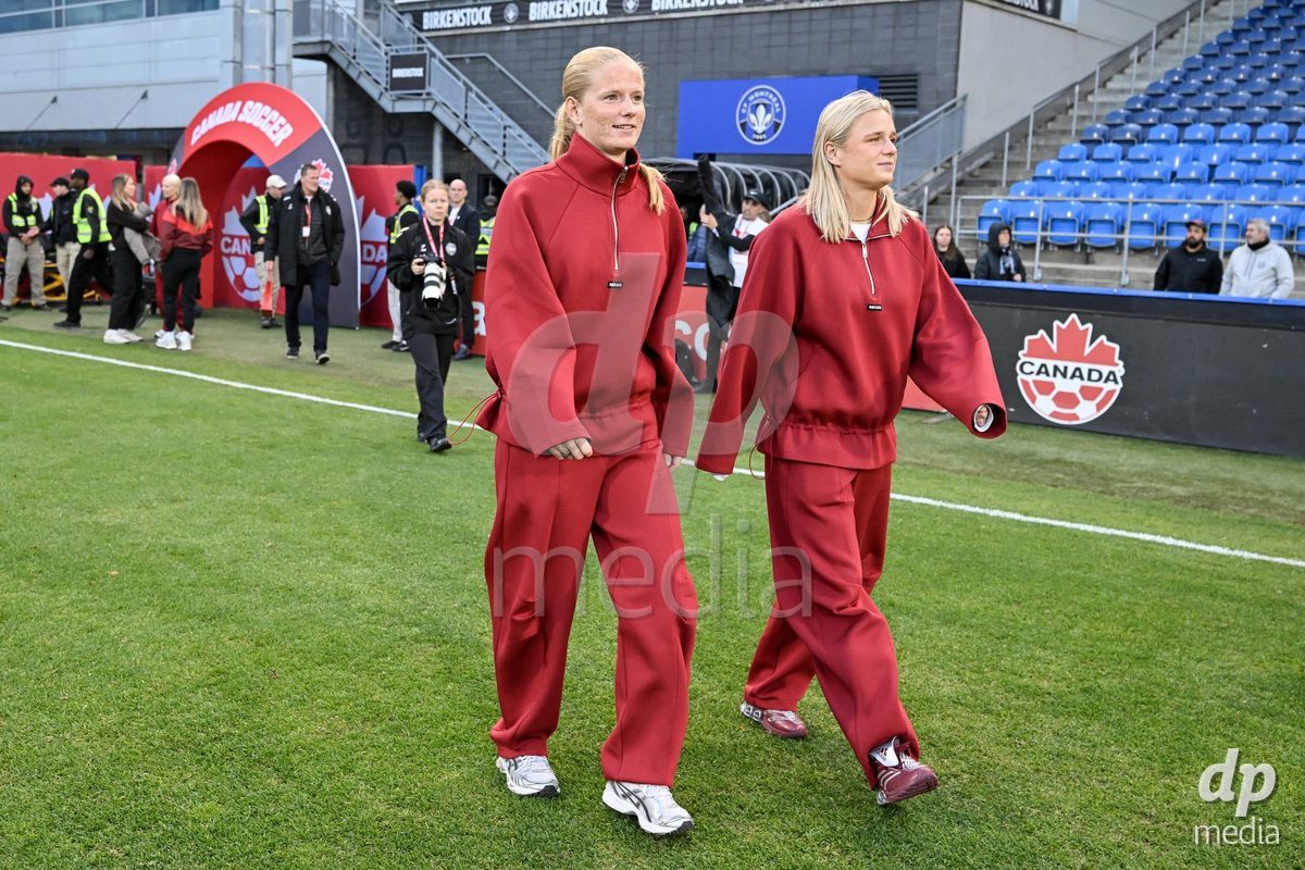 MONTREAL, CANADA - OCTOBER 9: Players of Denmark arrive prior to the International Women's Friendly football match between Canada and Denmark at Stade Saputo on October 9, 2026 in Montreal, Canada.