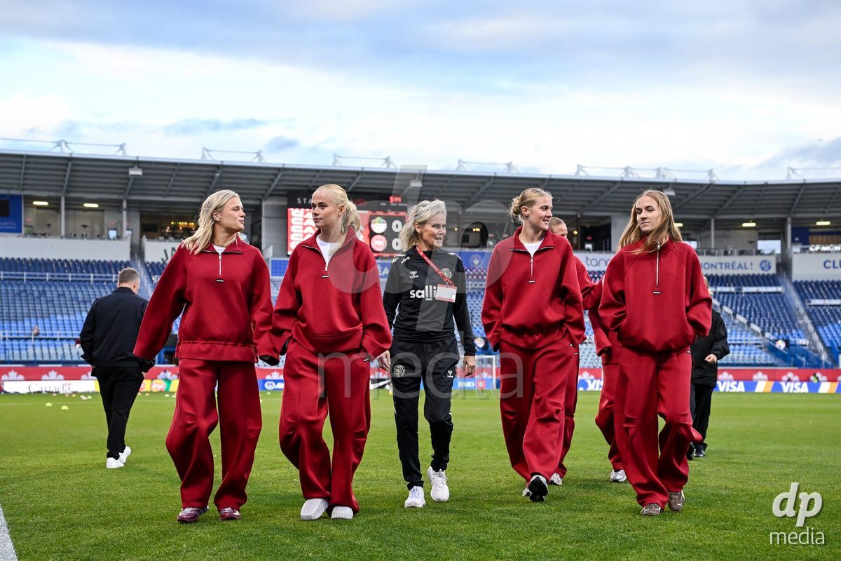 MONTREAL, CANADA - OCTOBER 9: Players of Denmark arrive prior to the International Women's Friendly football match between Canada and Denmark at Stade Saputo on October 9, 2026 in Montreal, Canada.