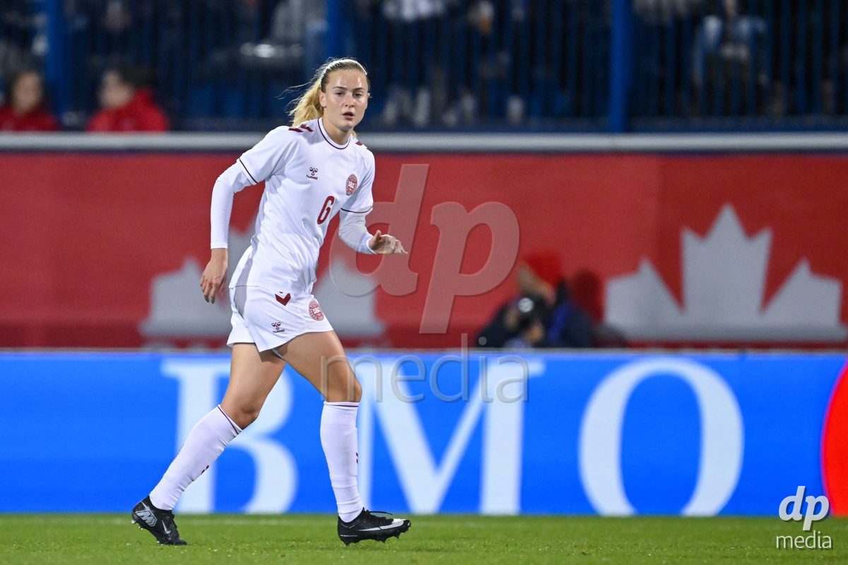 MONTREAL, CANADA - OCTOBER 9: Sofie Vendelbo of Denmark looks on during the International Women's Friendly football match between Canada and Denmark at Stade Saputo on October 9, 2026 in Montreal, Canada.