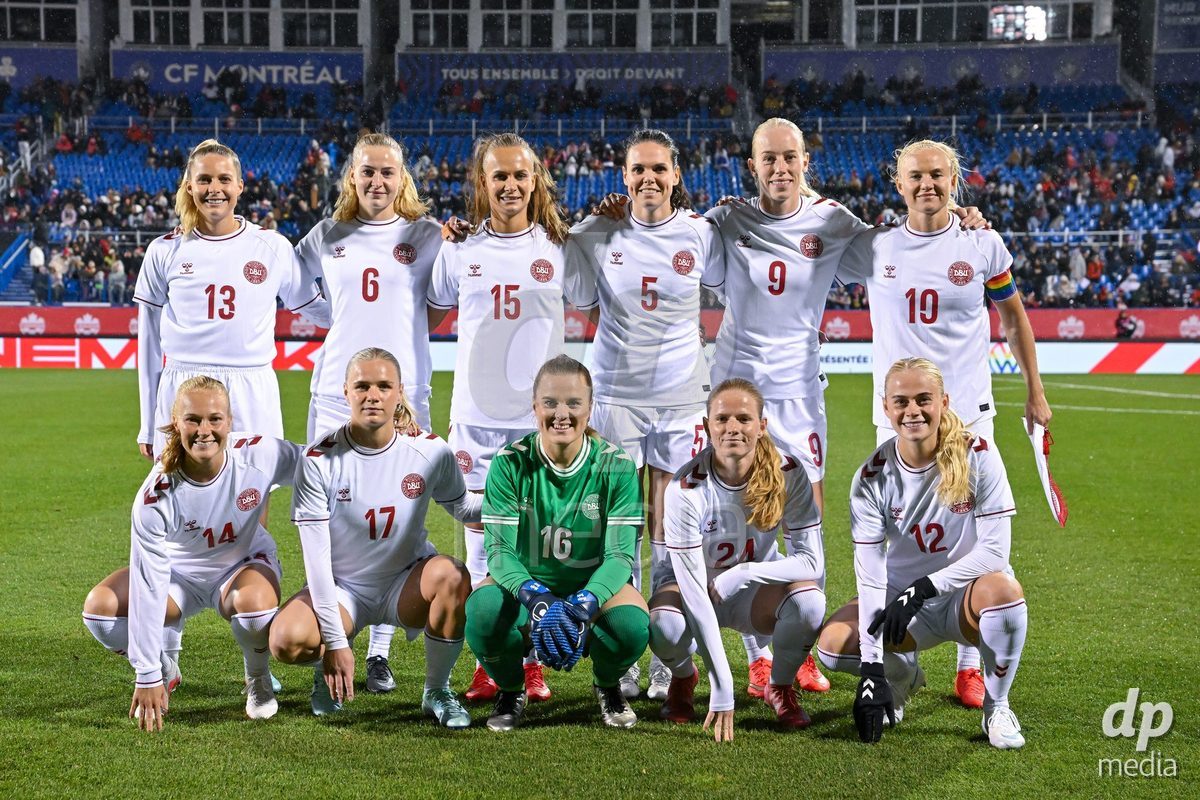 MONTREAL, CANADA - OCTOBER 9: Teamphoto of Denmark prior to the International Women's Friendly football match between Canada and Denmark at Stade Saputo on October 9, 2026 in Montreal, Canada.