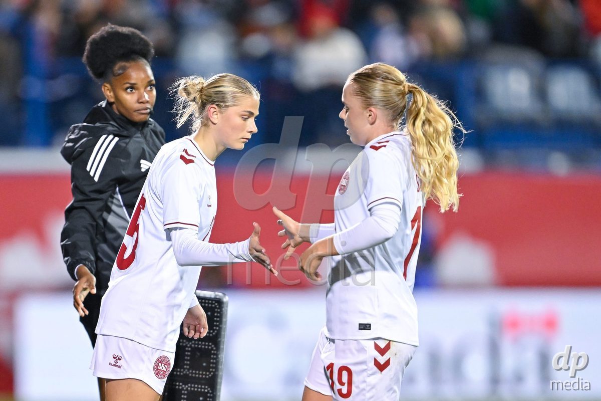 MONTREAL, CANADA - OCTOBER 9: Emilie Fink of Denmark gets subbed in during the International Women's Friendly football match between Canada and Denmark at Stade Saputo on October 9, 2026 in Montreal, Canada.