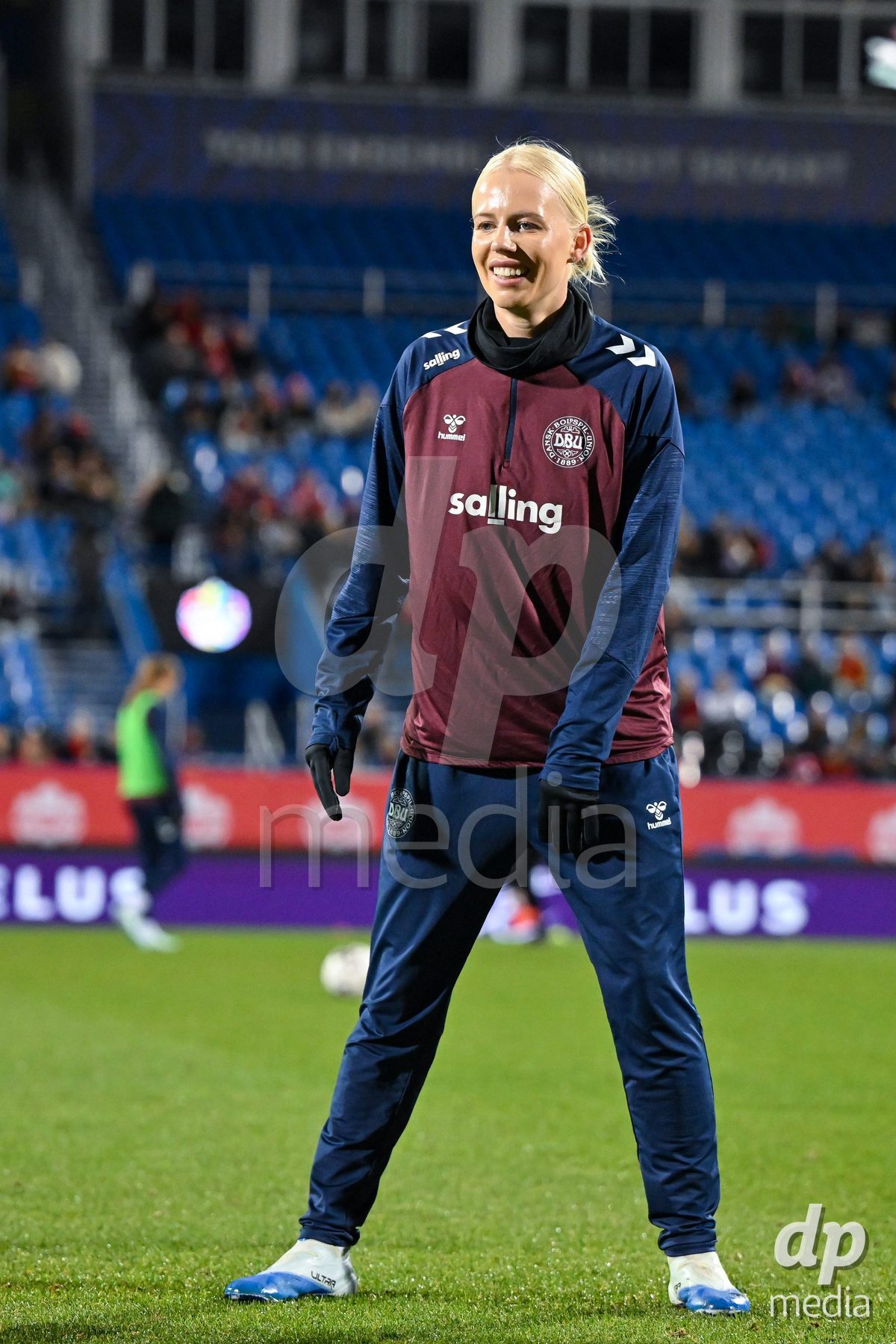 MONTREAL, CANADA - OCTOBER 9: Players of Denmark during warm up prior to the International Women's Friendly football match between Canada and Denmark at Stade Saputo on October 9, 2026 in Montreal, Canada.