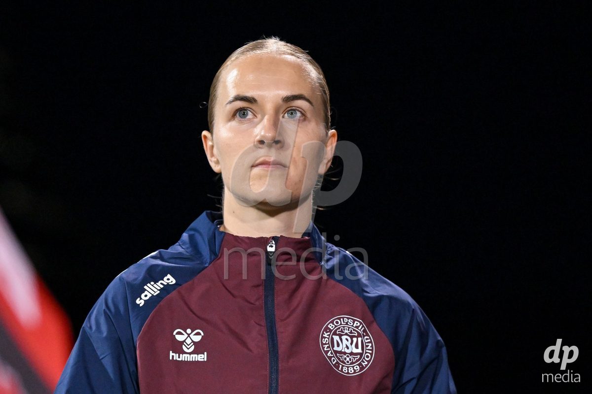 MONTREAL, CANADA - OCTOBER 9: Players of Denmark enter  for the national anthem prior to the International Women's Friendly football match between Canada and Denmark at Stade Saputo on October 9, 2026 in Montreal, Canada.