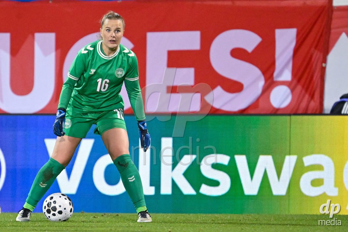 MONTREAL, CANADA - OCTOBER 9: Maja Bay of Denmark controls the ball during the International Women's Friendly football match between Canada and Denmark at Stade Saputo on October 9, 2026 in Montreal, Canada.