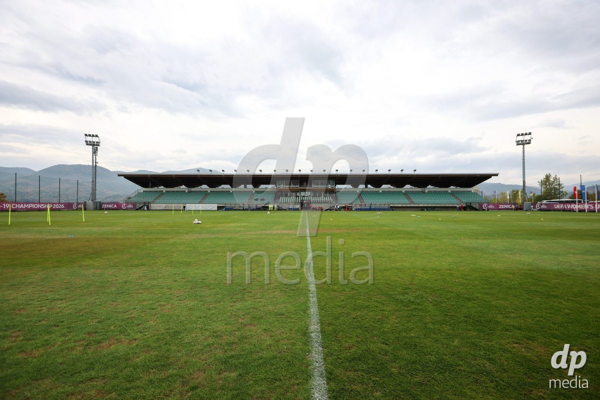 ZENICA, BOSNIA AND HERZEGOVINA - OCTOBER 10: A general view of stadium before during the UEFA Womens European Under-19 Qualifier match between Switzerland and England at FF BH Football Training Centre on October 10, 2026 in Zenica, Bosnia and Herzegovina. Photo: Denis Kapetanovic/Pixsell/DP Media