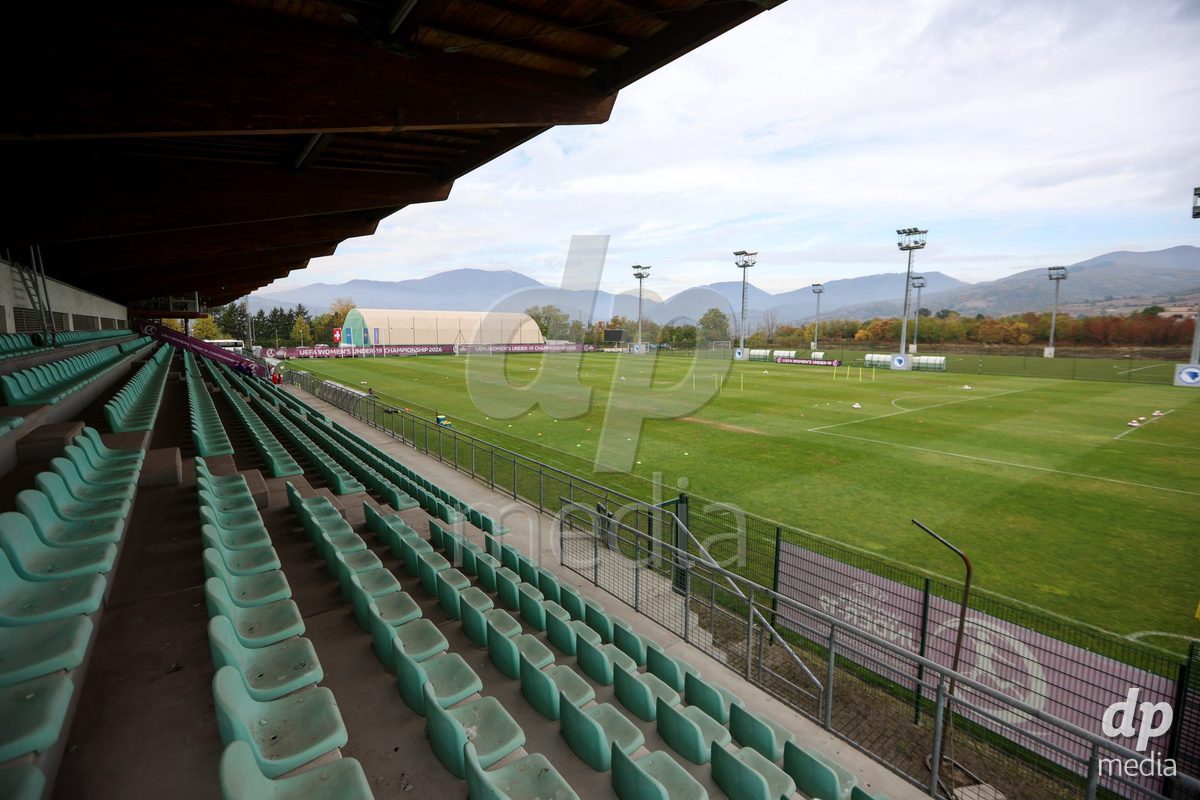 ZENICA, BOSNIA AND HERZEGOVINA - OCTOBER 10: A general view of stadium before during the UEFA Womens European Under-19 Qualifier match between Switzerland and England at FF BH Football Training Centre on October 10, 2026 in Zenica, Bosnia and Herzegovina. Photo: Denis Kapetanovic/Pixsell/DP Media