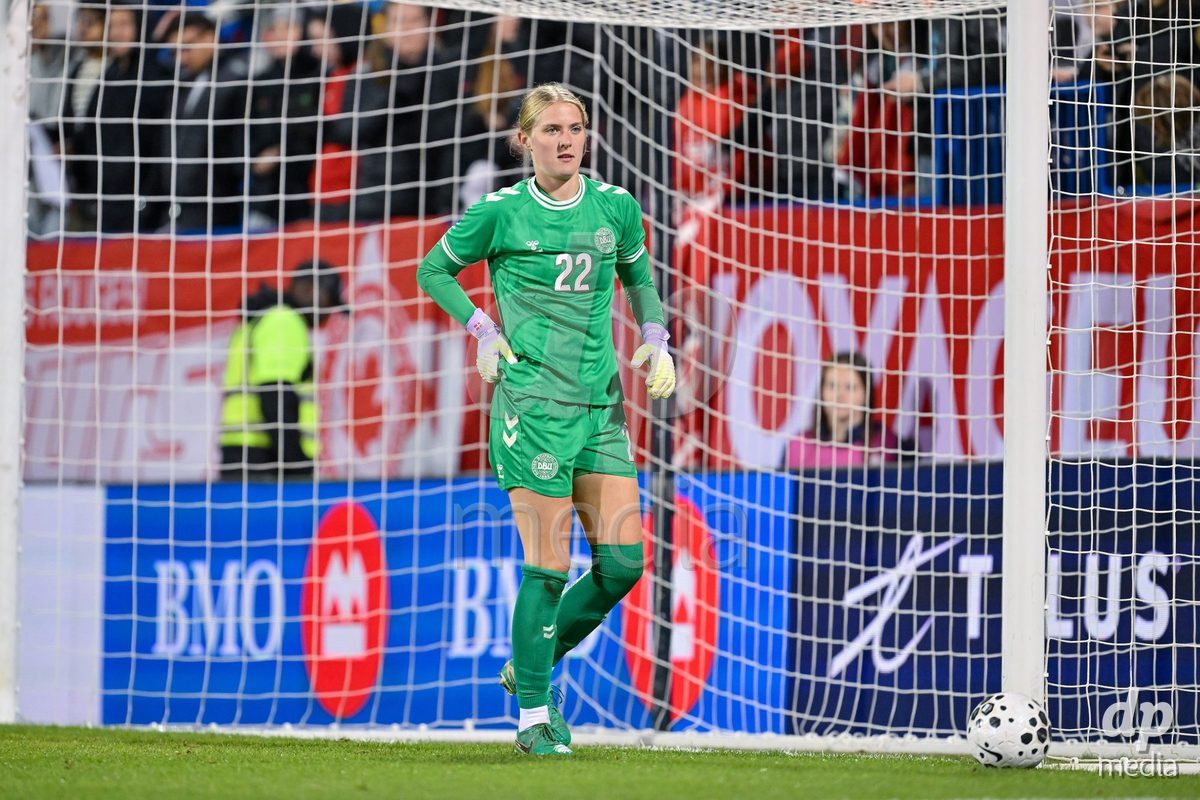 MONTREAL, CANADA - OCTOBER 9: Alberte Vingum of Denmark reacts during the International Women's Friendly football match between Canada and Denmark at Stade Saputo on October 9, 2026 in Montreal, Canada.