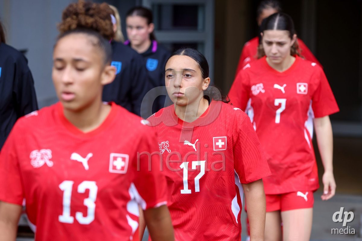ZENICA, BOSNIA AND HERZEGOVINA - OCTOBER 10: Jasmin Bornemann of Switzerland during the UEFA Womens European Under-19 Qualifier match between Switzerland and England at FF BH Football Training Centre on October 10, 2026 in Zenica, Bosnia and Herzegovina. Photo: Denis Kapetanovic/Pixsell/DP Media