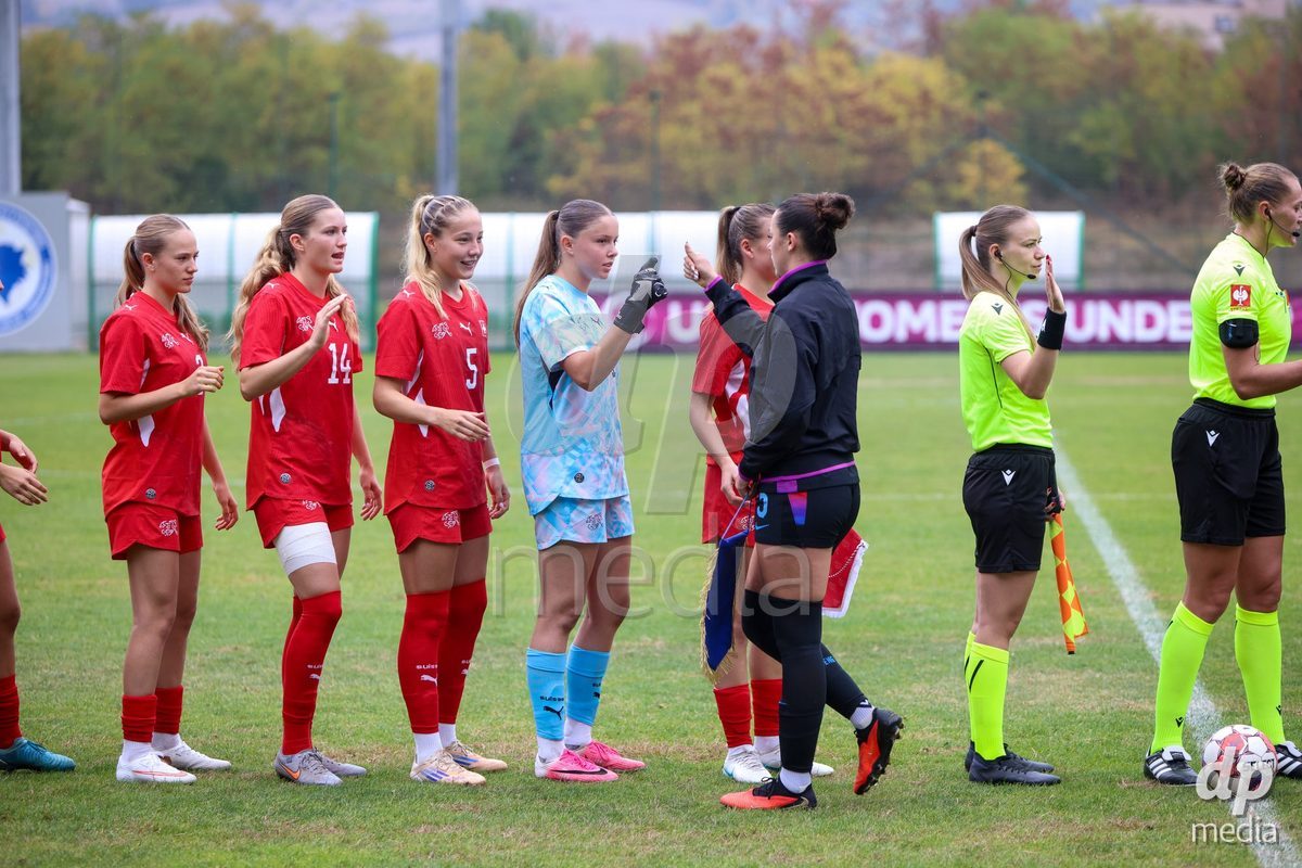 ZENICA, BOSNIA AND HERZEGOVINA - OCTOBER 10: during the UEFA Womens European Under-19 Qualifier match between Switzerland and England at FF BH Football Training Centre on October 10, 2026 in Zenica, Bosnia and Herzegovina. Photo: Denis Kapetanovic/Pixsell/DP Media