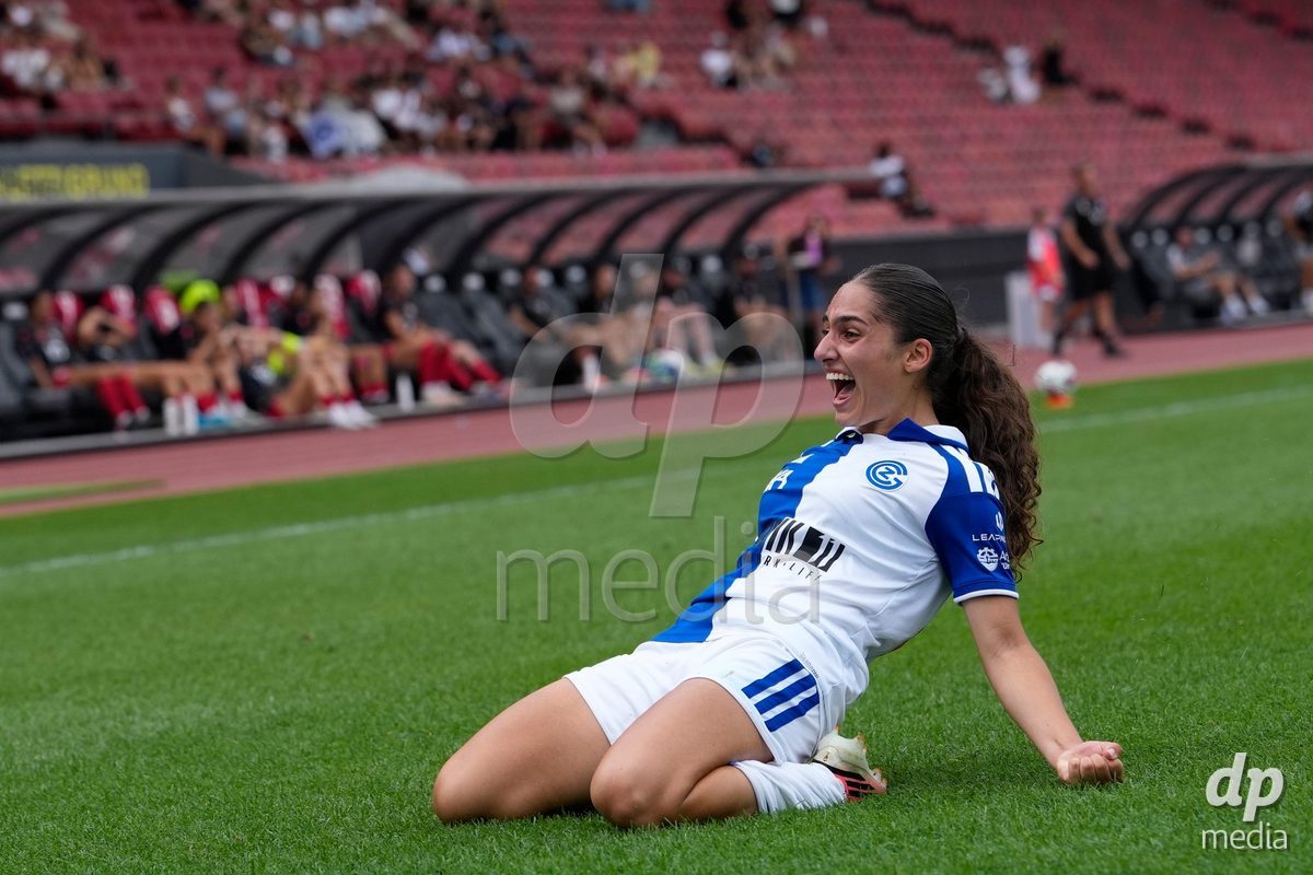 Schweiz: AXA Women's Super League 2026/2027, GC Frauenfussball vs FC Rapperswil-Jona - Stadion Letzigrund, Zürich: Ilaria Nerea Maddaloni (33 Grasshoppers) jubelt nach ihrem Tor zum 2:0