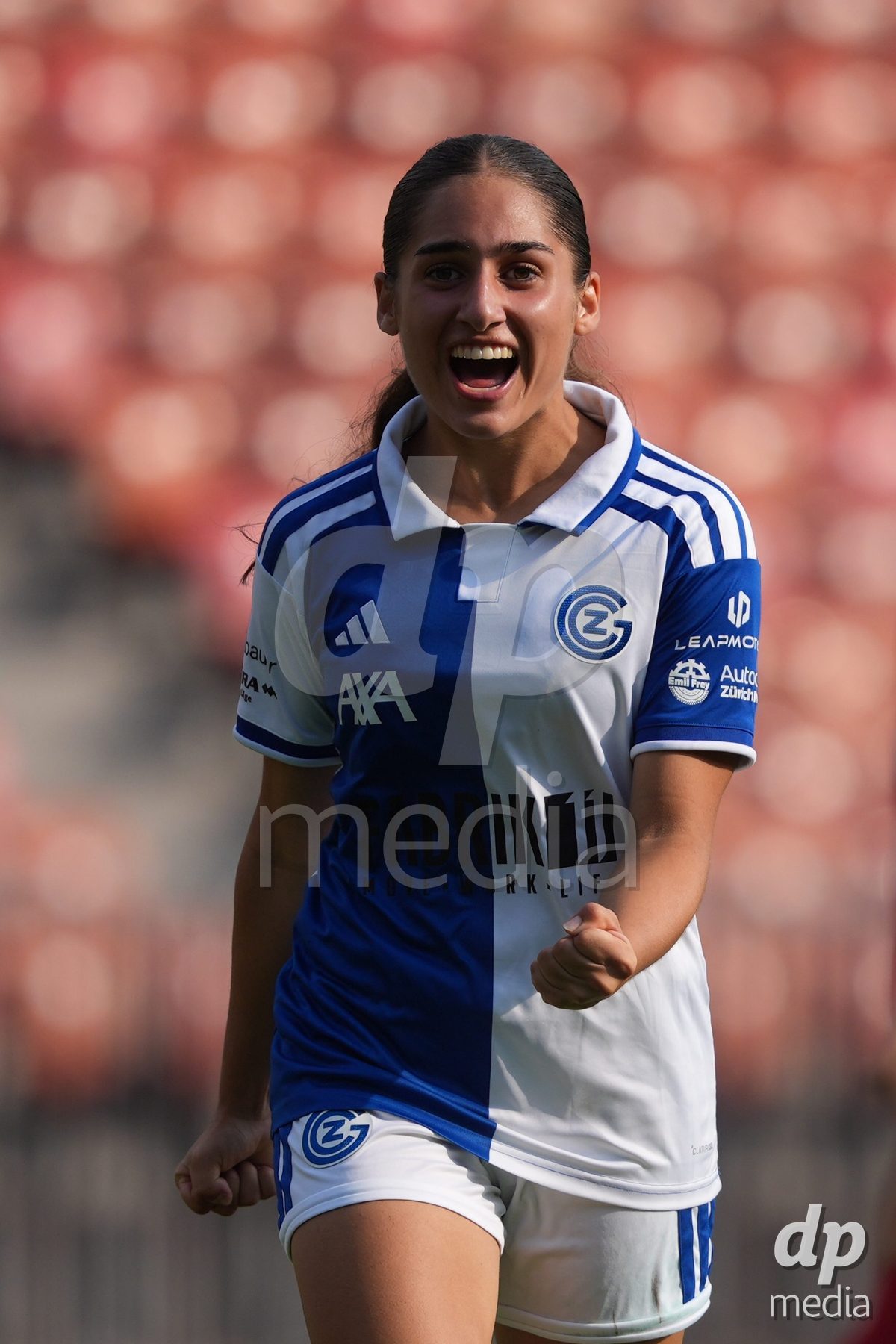Schweiz: AXA Women's Super League 2026/2027, GC Frauenfussball vs FC Rapperswil-Jona - Stadion Letzigrund, Zürich: Ilaria Nerea Maddaloni (33 Grasshoppers) jubelt nach ihrem Tor zum 3:0