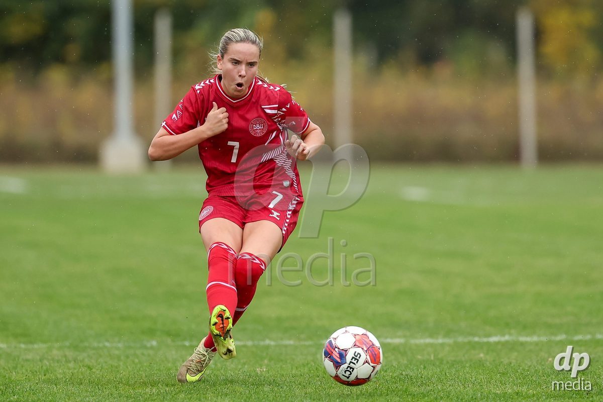KAKANJ, BOSNIA AND HERZEGOVINA - OCTOBER 10: Nellie Mulvad Gejel of Denmark during the UEFA Womens European Under-19 Qualifier match between Denmark and Bosnia and Herzegovina at Mladost Stadium on October 10, 2026 in Kakanj, Bosnia and Herzegovina. Photo: Armin Durgut/Pixsell/DP Media