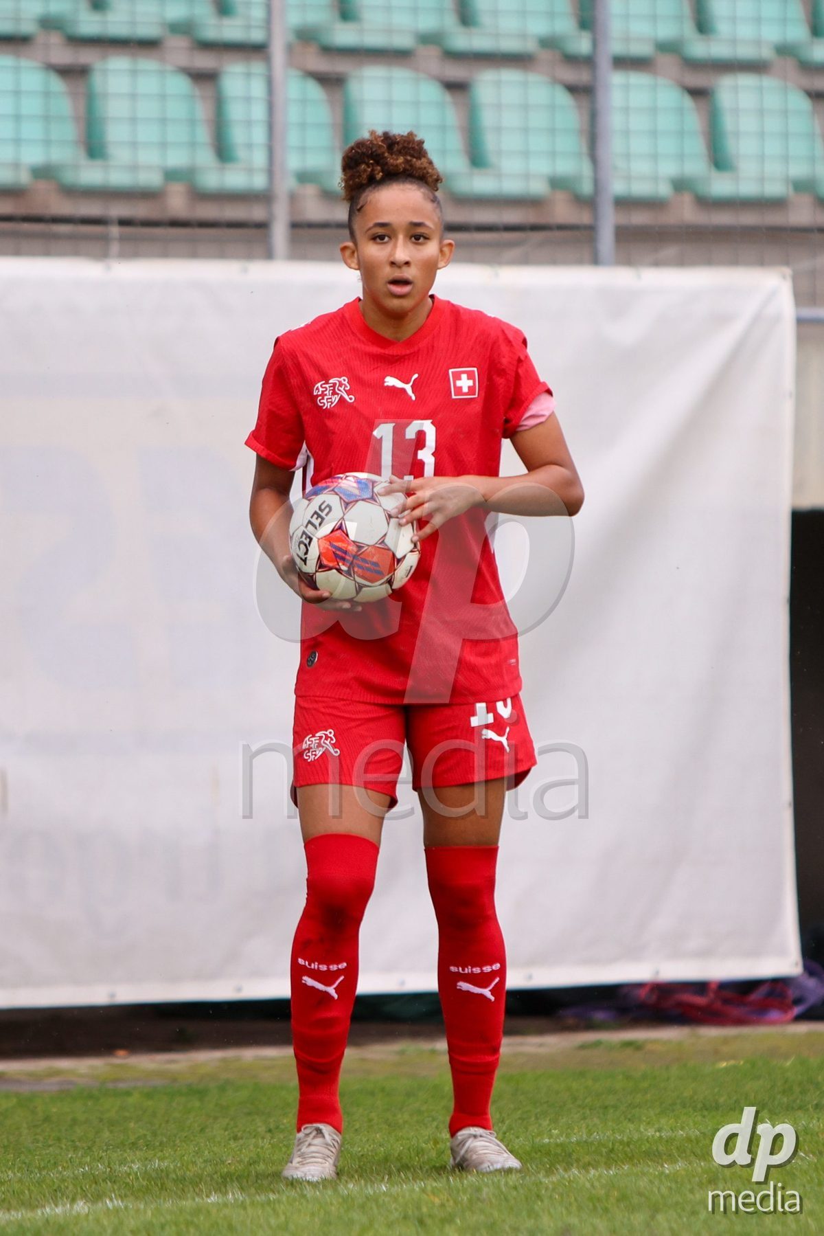 ZENICA, BOSNIA AND HERZEGOVINA - OCTOBER 10: Soraya Awa Bandia of Switzerland during the UEFA Womens European Under-19 Qualifier match between Switzerland and England at FF BH Football Training Centre on October 10, 2026 in Zenica, Bosnia and Herzegovina. Photo: Denis Kapetanovic/Pixsell/DP Media