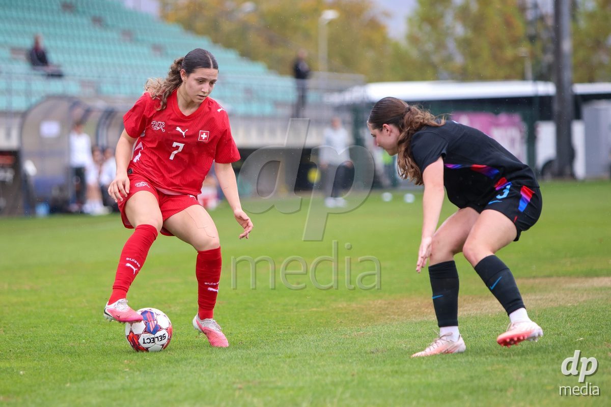 ZENICA, BOSNIA AND HERZEGOVINA - OCTOBER 10: Ramona Schallberger of Switzerland during the UEFA Womens European Under-19 Qualifier match between Switzerland and England at FF BH Football Training Centre on October 10, 2026 in Zenica, Bosnia and Herzegovina. Photo: Denis Kapetanovic/Pixsell/DP Media