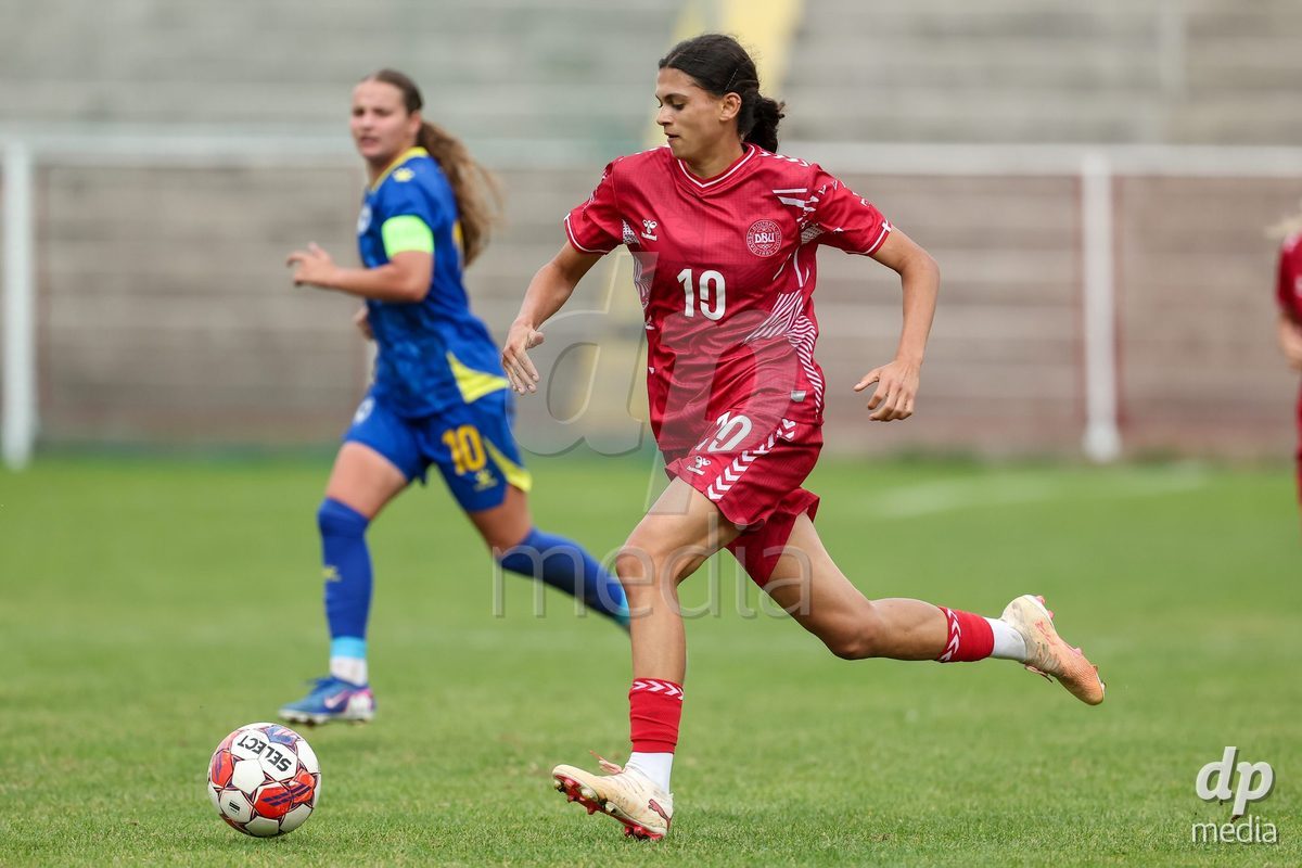 KAKANJ, BOSNIA AND HERZEGOVINA - OCTOBER 10: Mila Bischoff of Denmark during the UEFA Womens European Under-19 Qualifier match between Denmark and Bosnia and Herzegovina at Mladost Stadium on October 10, 2026 in Kakanj, Bosnia and Herzegovina. Photo: Armin Durgut/Pixsell/DP Media