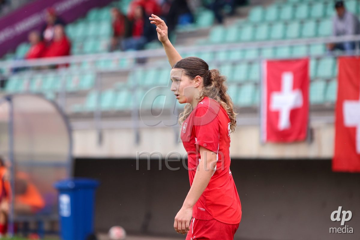 ZENICA, BOSNIA AND HERZEGOVINA - OCTOBER 10: Ramona Schallberger of Switzerland during the UEFA Womens European Under-19 Qualifier match between Switzerland and England at FF BH Football Training Centre on October 10, 2026 in Zenica, Bosnia and Herzegovina. Photo: Denis Kapetanovic/Pixsell/DP Media