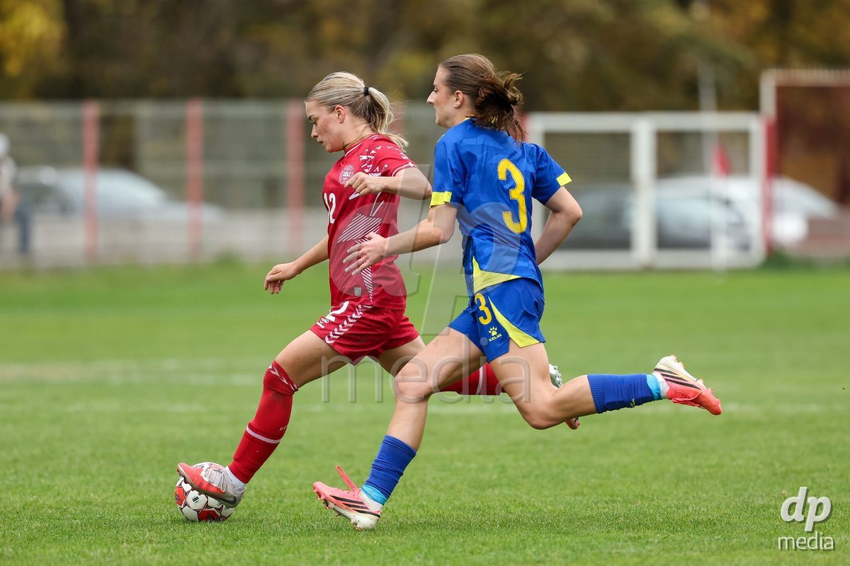 KAKANJ, BOSNIA AND HERZEGOVINA - OCTOBER 10: Evelina Thygesen of Denmark during the UEFA Womens European Under-19 Qualifier match between Denmark and Bosnia and Herzegovina at Mladost Stadium on October 10, 2026 in Kakanj, Bosnia and Herzegovina. Photo: Armin Durgut/Pixsell/DP Media