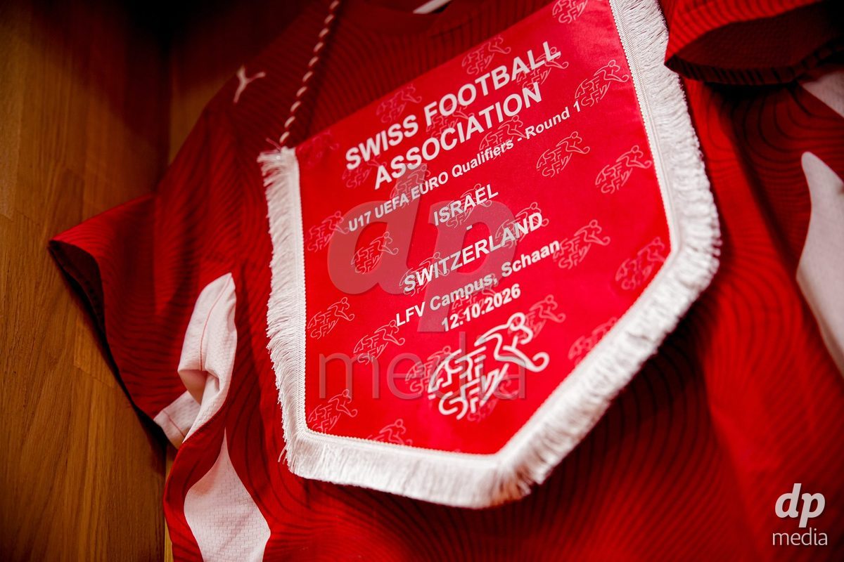 SCHAAN, LIECHTENSTEIN - OCTOBER 12: General view inside the locker room of Switzerland prior to the UEFA European Under-17 Qualifier match between Israel and Switzerland at LFV Campus Rheinwiese on October 12, 2026 in Schaan, Liechtenstein.
